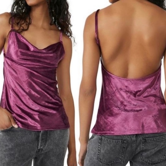 Free People Tops - NWT Free People Velvet Tunic Cami Top Fig Jam in L